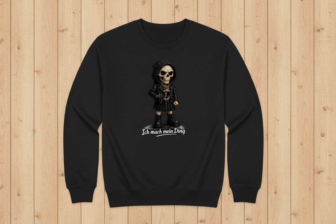 Kinder Sweatshirt Ich mach mein Ding Skelett Teenager Girl