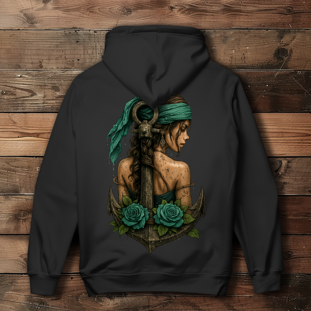 Damen Hoodie Frau Anker Türkis