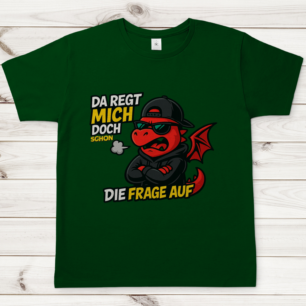 Herren T-Shirt Teenager Drache da regt mich schon die Frage auf