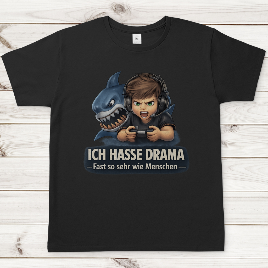 Herren T-Shirt Gamer Teenager ich hasse Drama