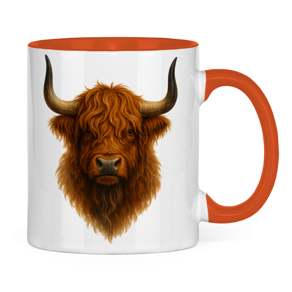 Tasse zweifarbig Hochlandrind einfach