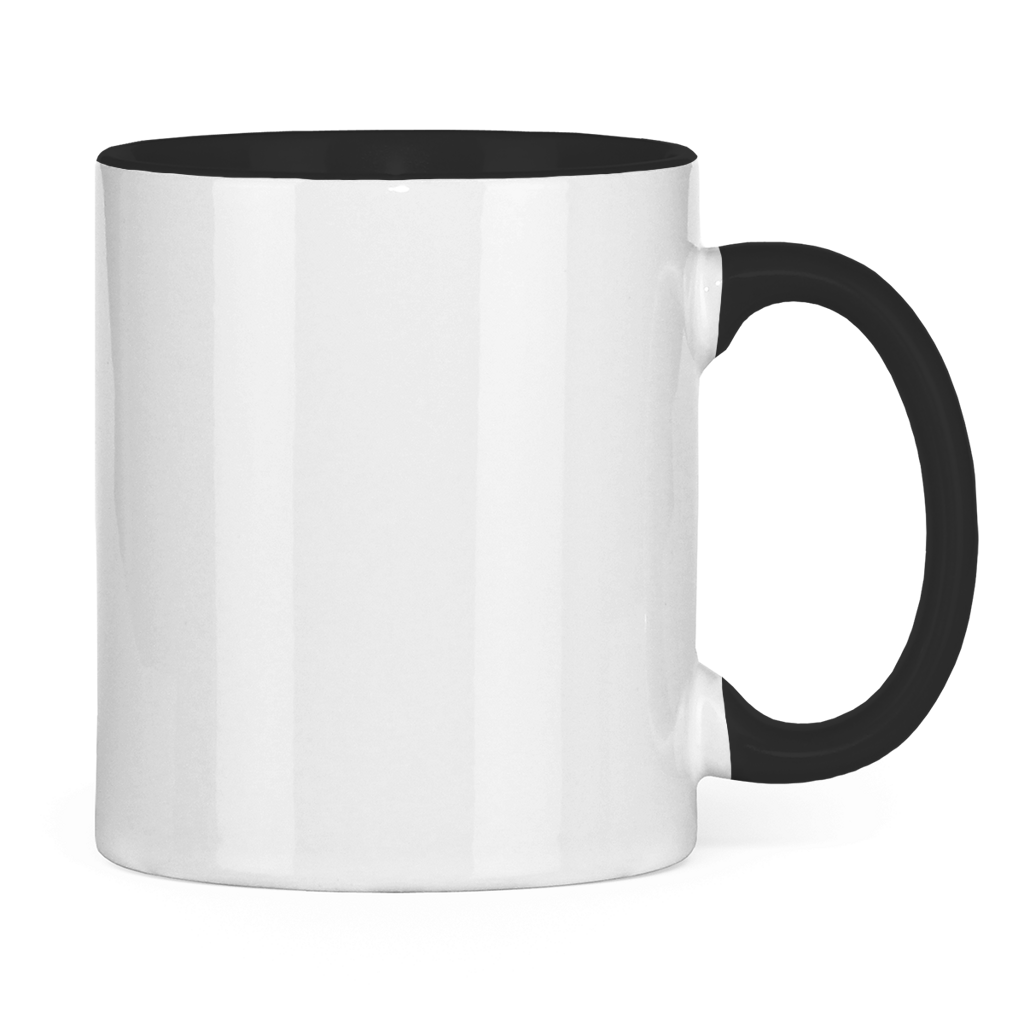 Tasse zweifarbig Hochlandrind mit Blumen