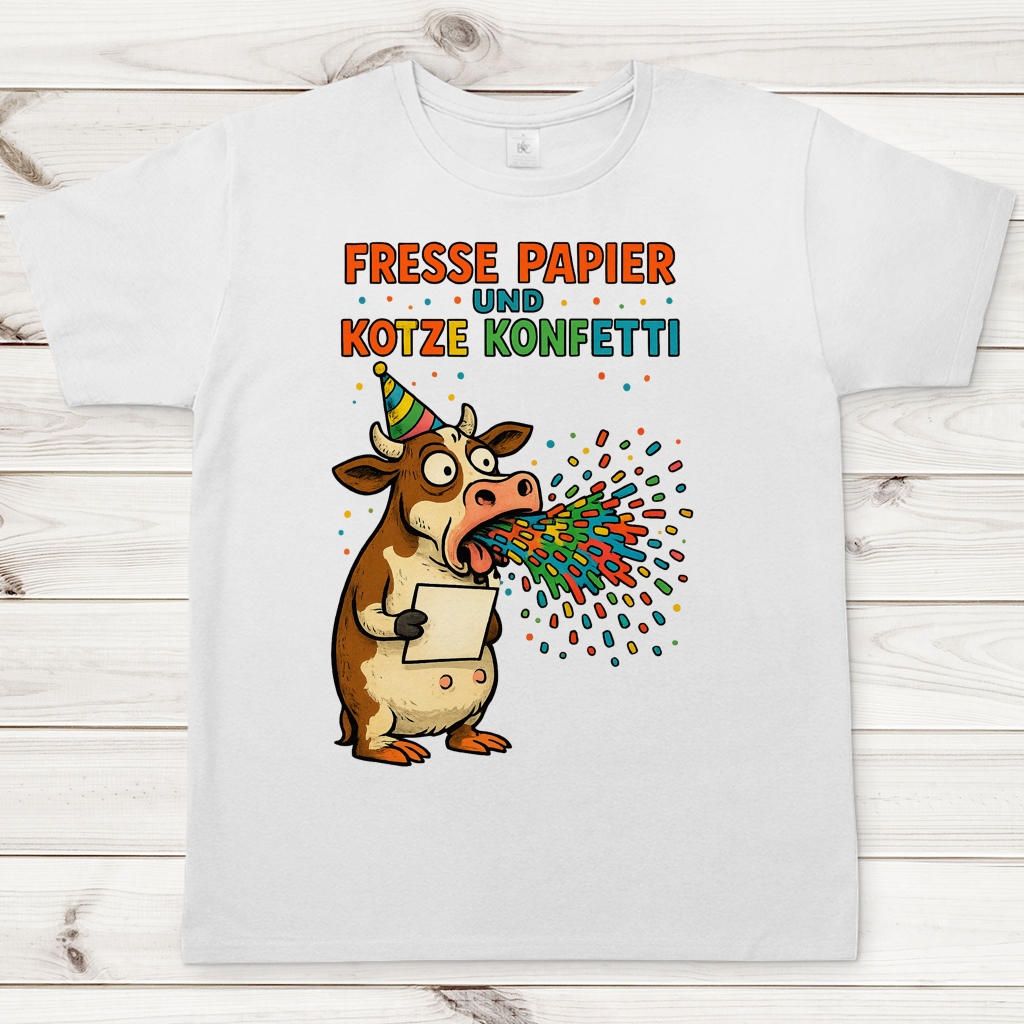 Herren T-Shirt Kotze Konfetti Kuh