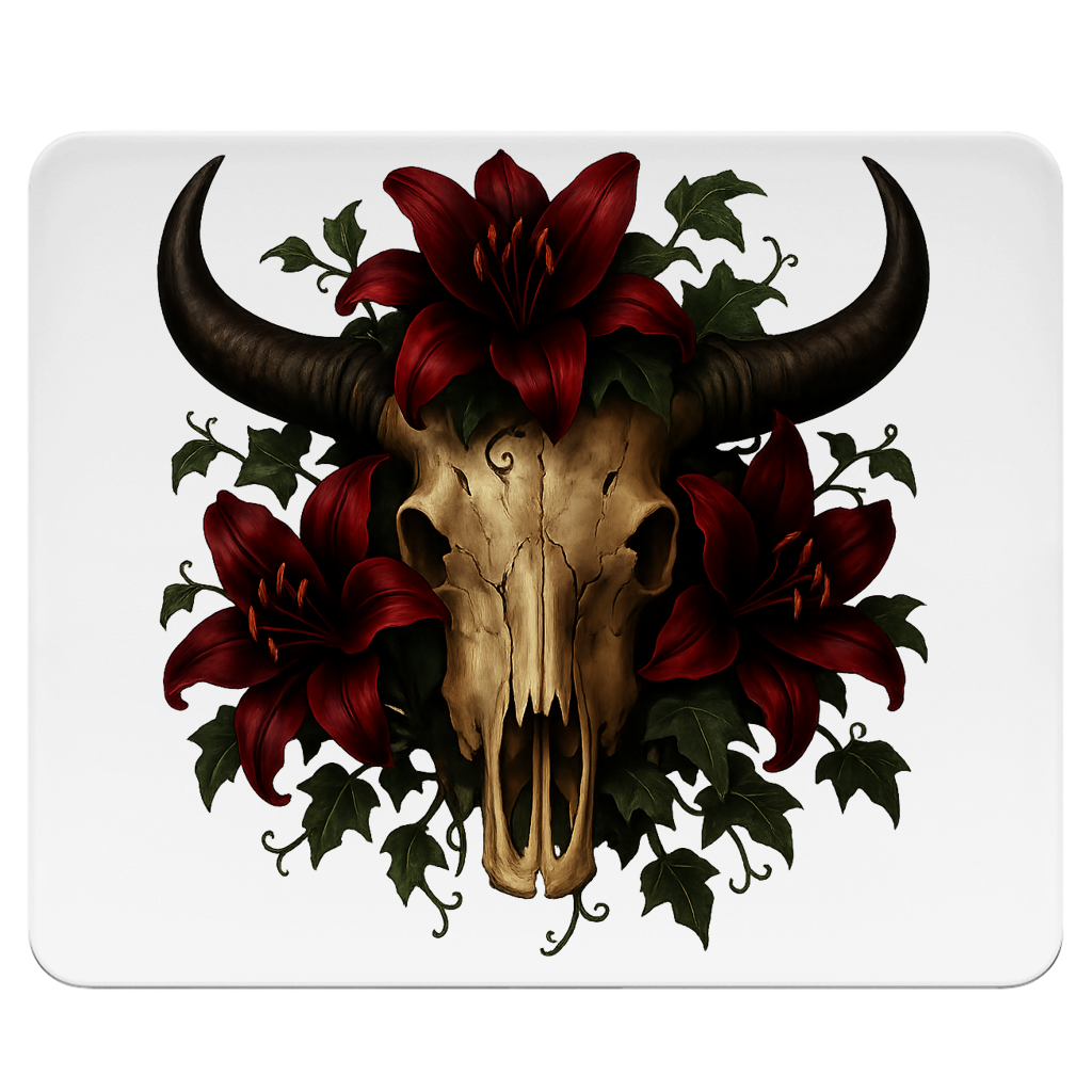 Mousepad Rinderschädel rore Lilien
