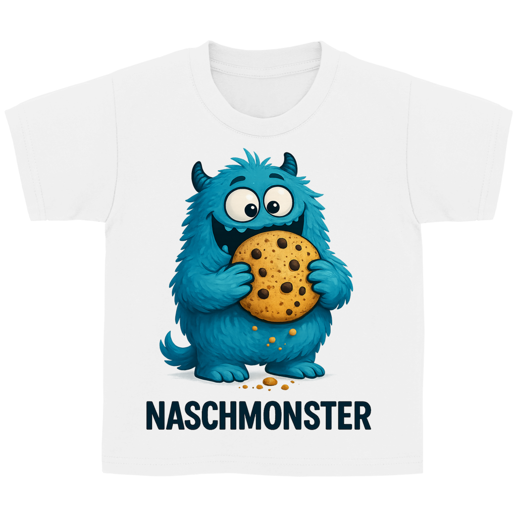 Kinder Basic T-Shirt Naschmonster blau