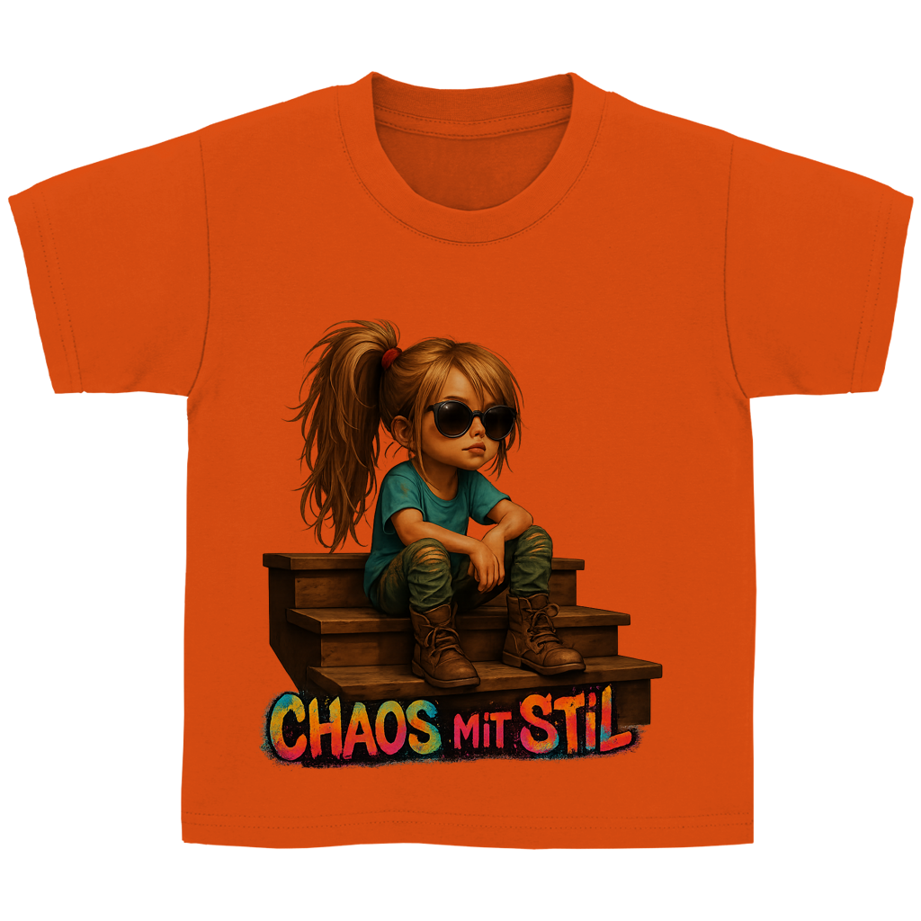 Kinder Basic T-Shirt Chaos mit Stil Girl