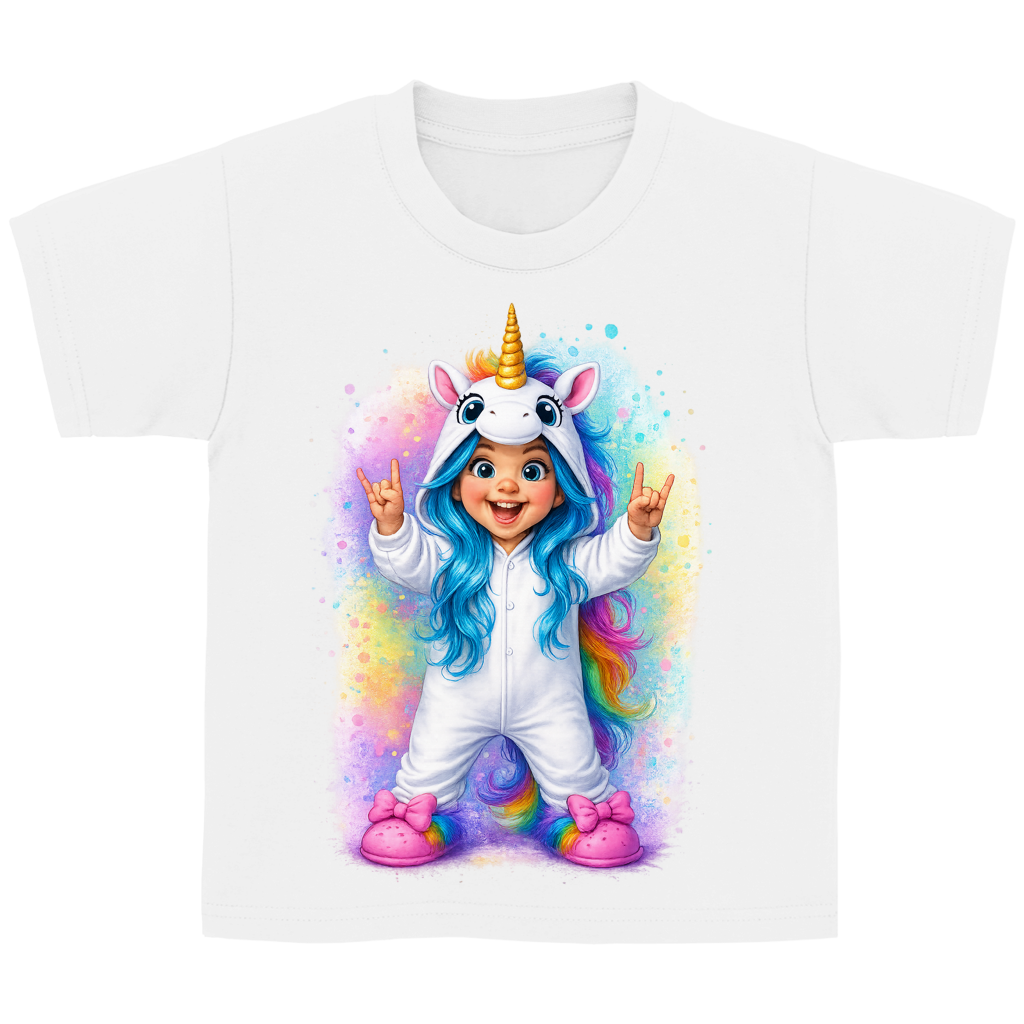 Kinder Basic T-Shirt Girl Einhornkostüm