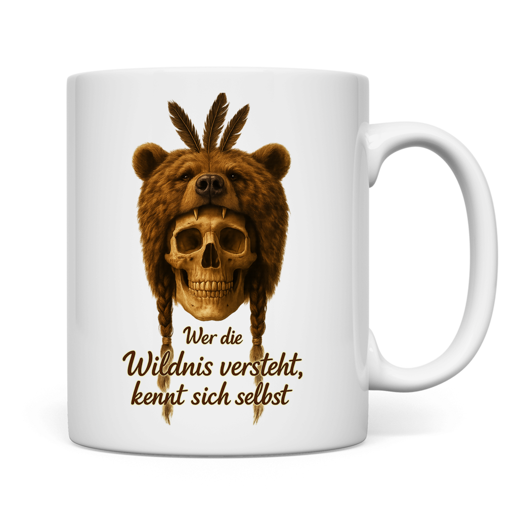 Tasse Schädel mit Bär wer die Wildnis versteht
