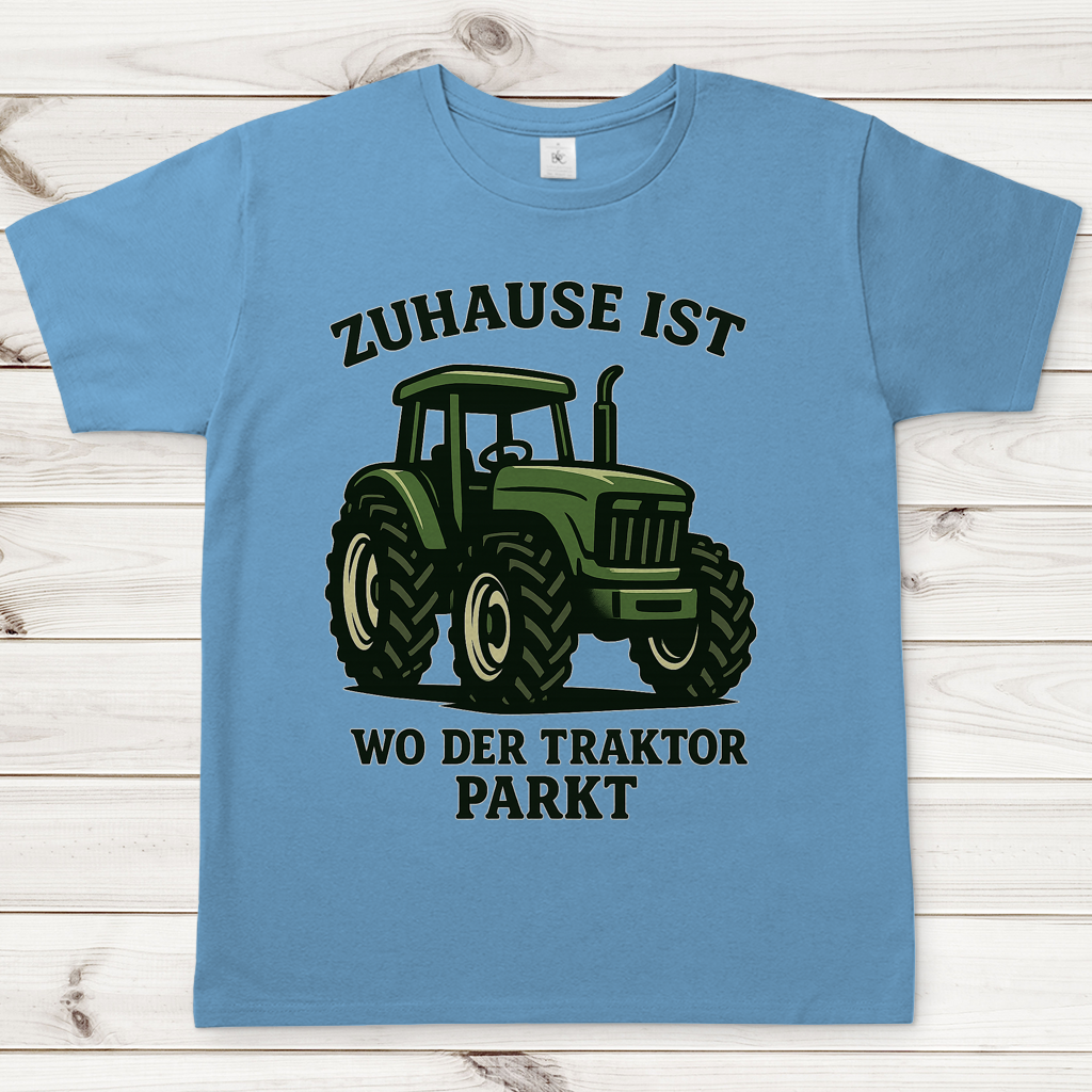 Herren T-Shirt Dorf Zuhause ist wo der Traktor parkt