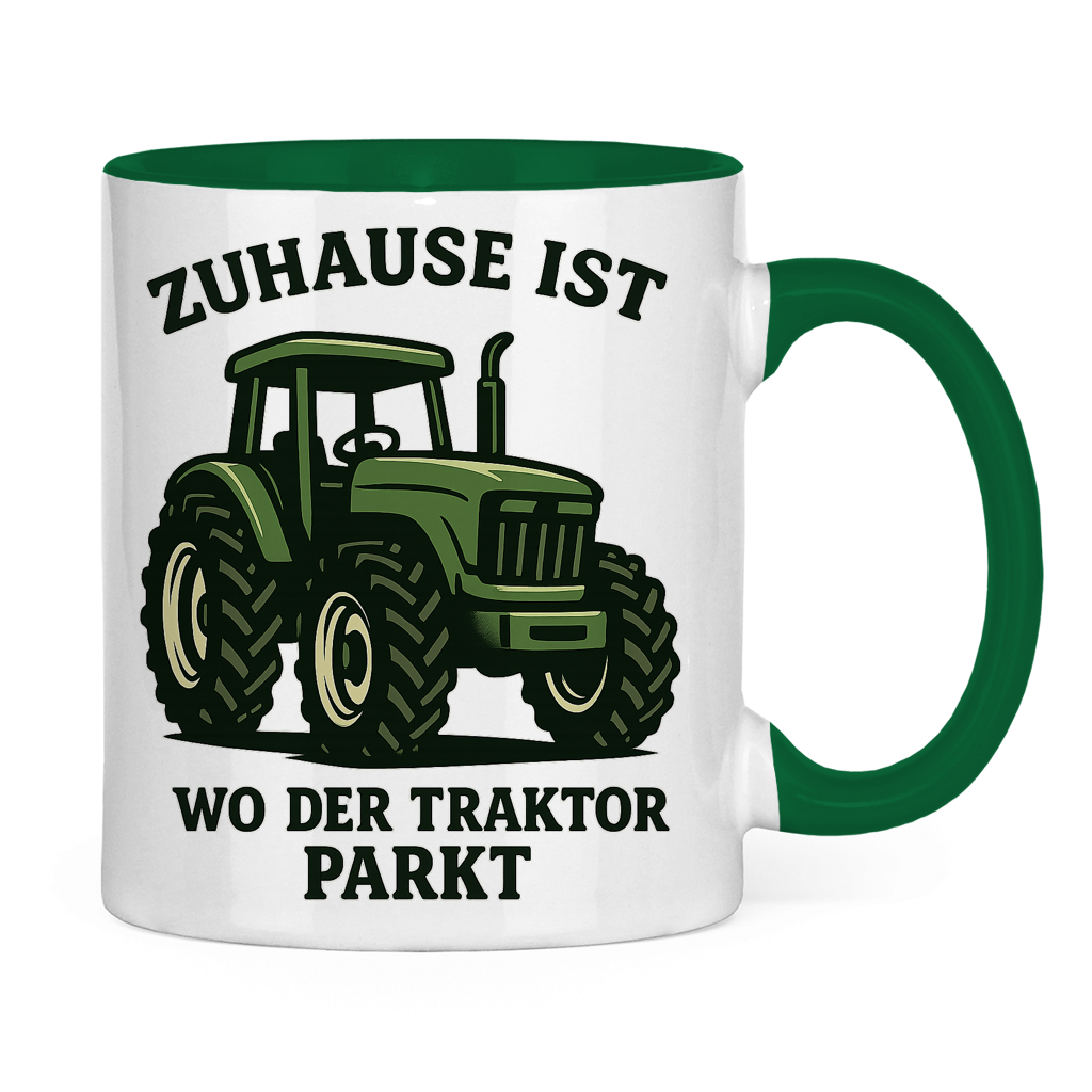 Tasse zweifarbig Dorf Zuhause ist wo der Traktor parkt
