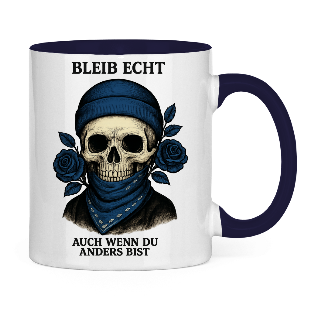 Tasse zweifarbig Skelett Teenager auch wenn du anders bist