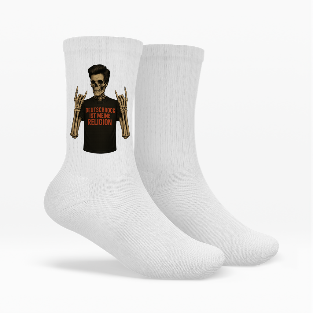Socken Skelett Mann Deutschrock ist meine Religion