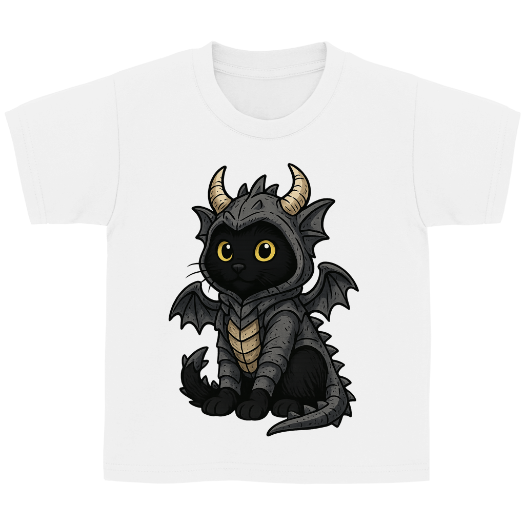 Kinder Basic T-Shirt Katze Drachenkostüm Comic