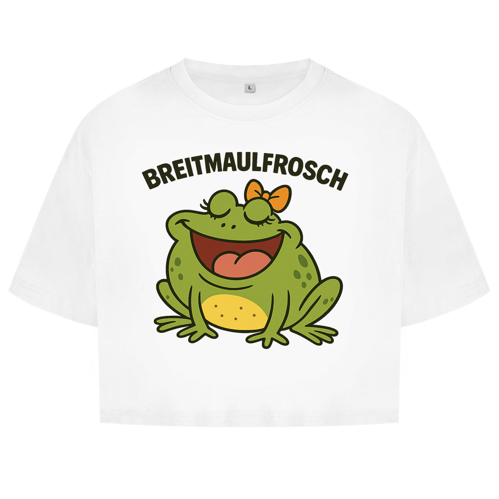 Damen Oversize Crop Top Breitmaulfrosch Frau