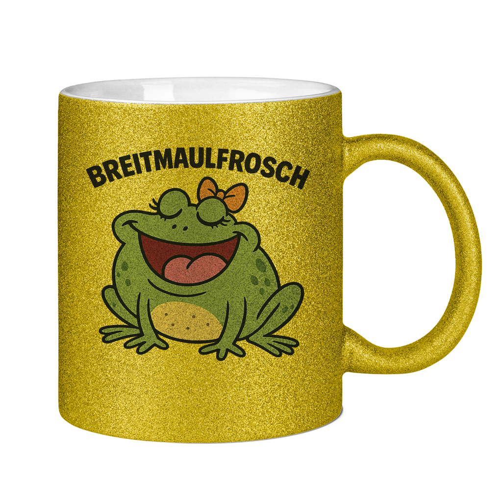 Glitzertasse Breitmaulfrosch Frau