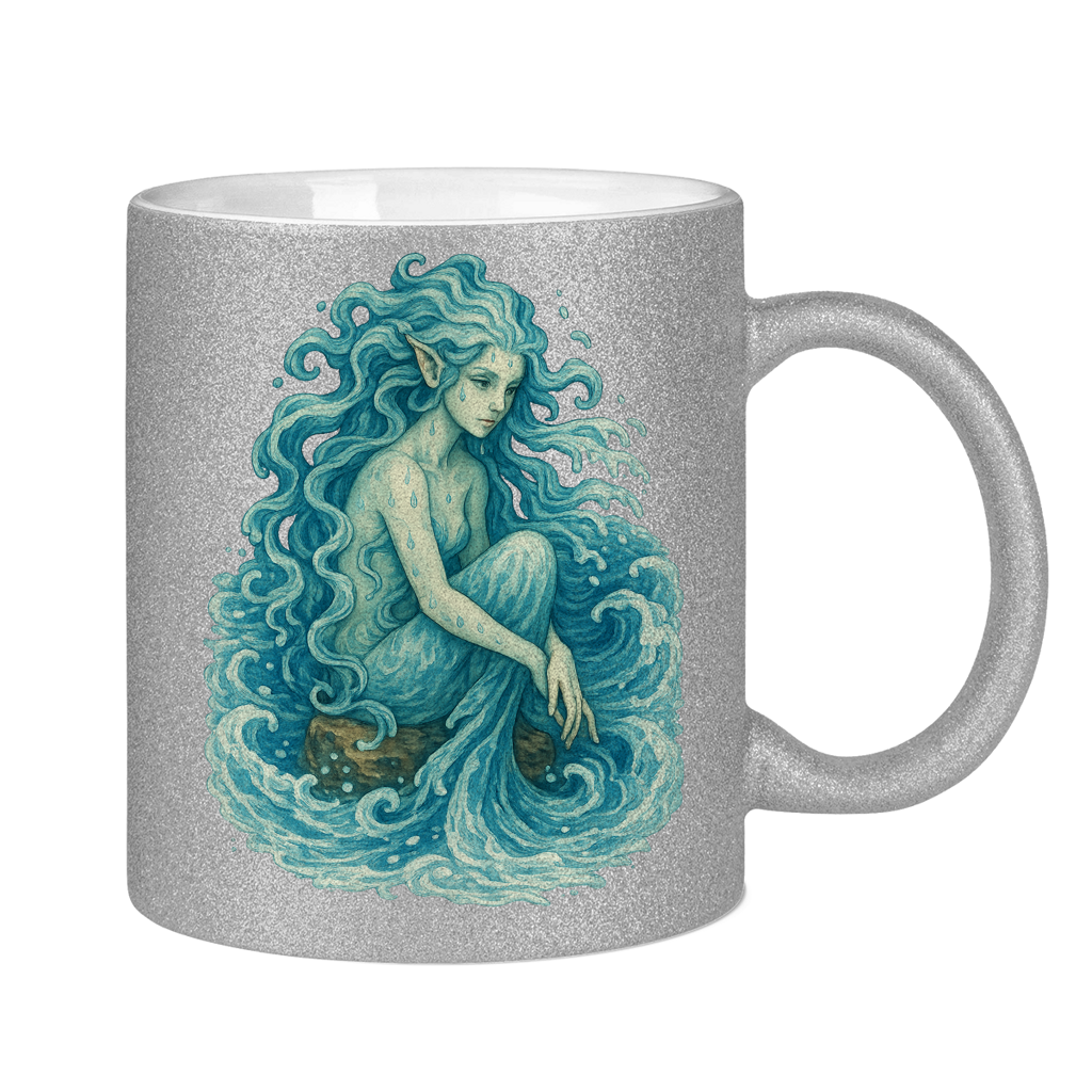 Glitzertasse Wasserfrau