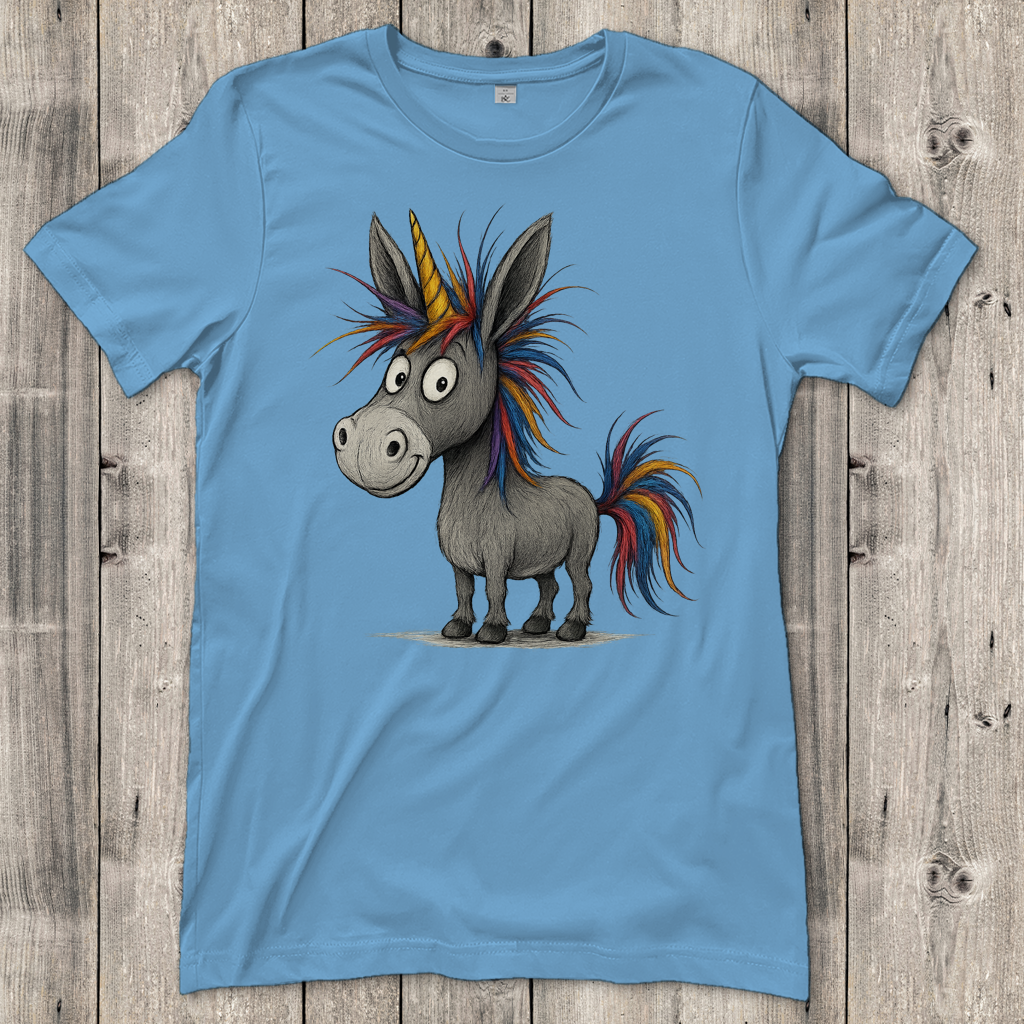 Damen T-Shirt Einhorn Esel