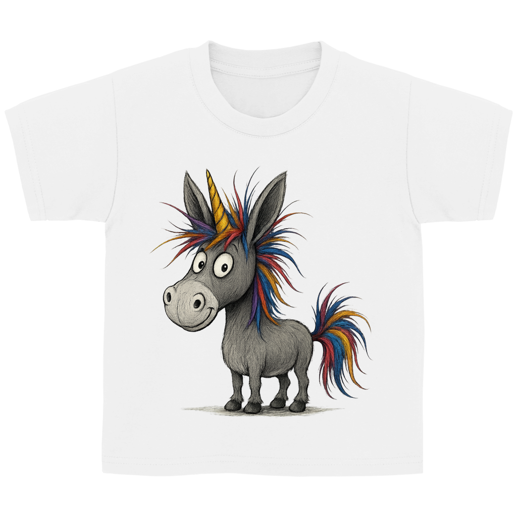 Kinder Basic T-Shirt Einhorn Esel