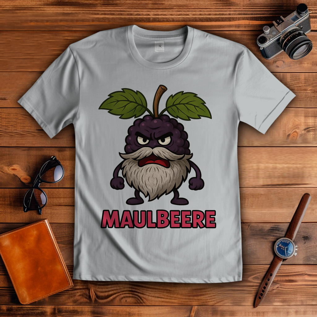 Herren T-Shirt Maulbeere mit Bart