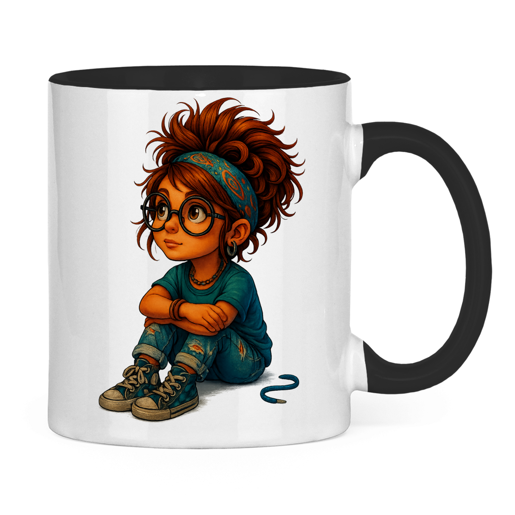 Tasse zweifarbig Girl Träumt vor sich hin
