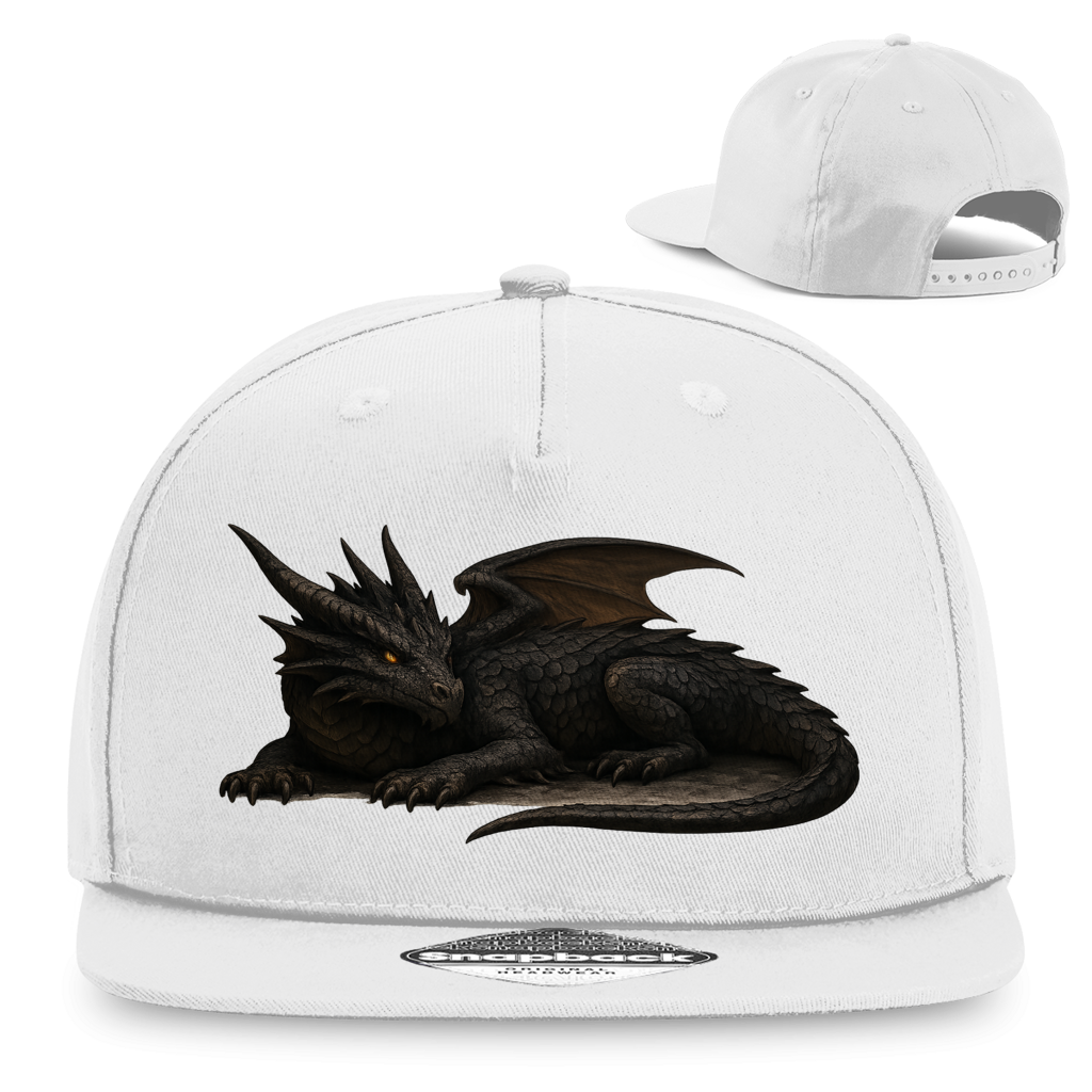 Snapback Rapper Cap Drache schwarz liegend