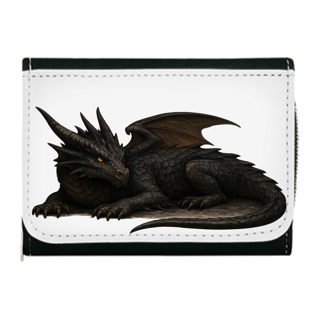 Geldbörse Drache schwarz liegend