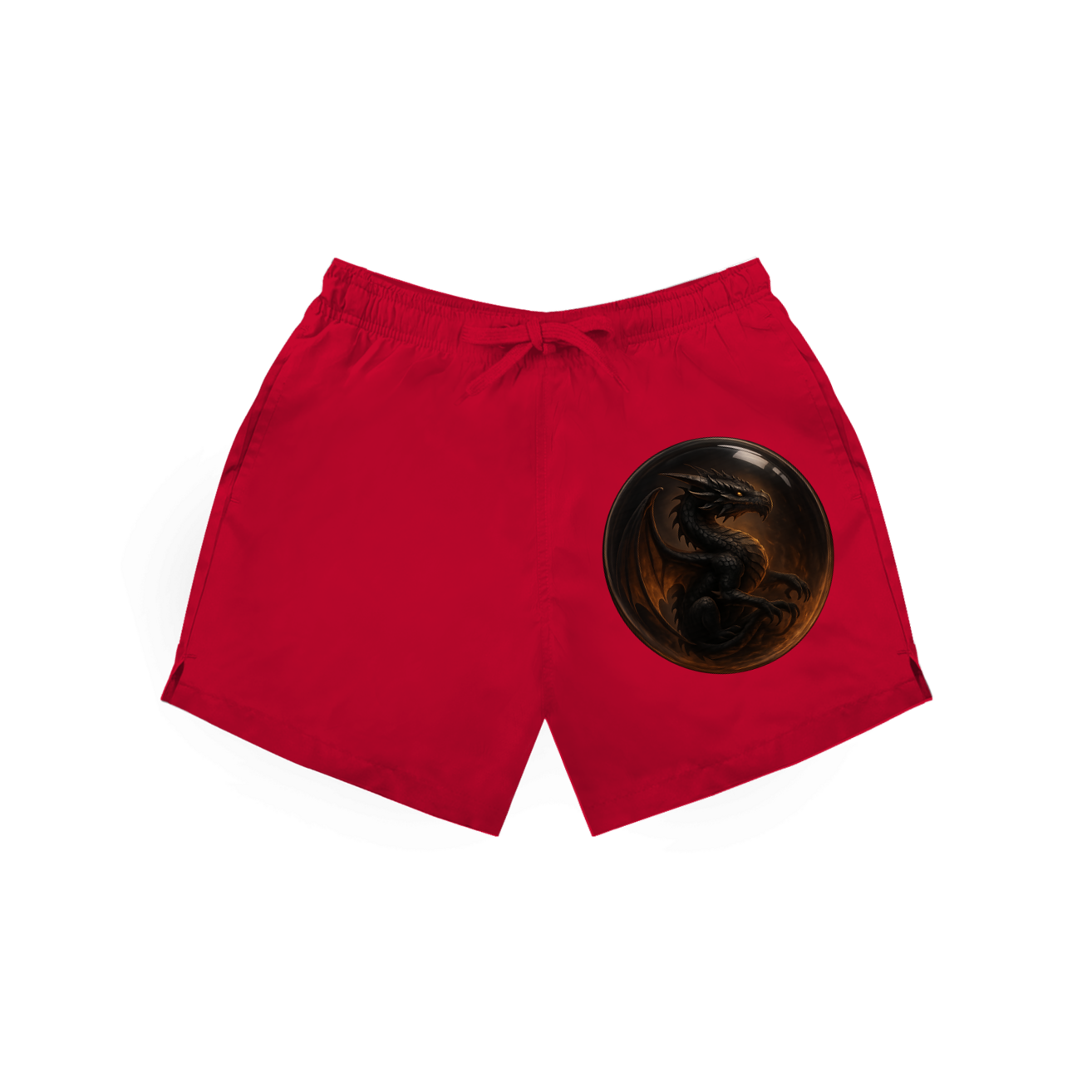 Badehose Drache schwarz in einer Blase