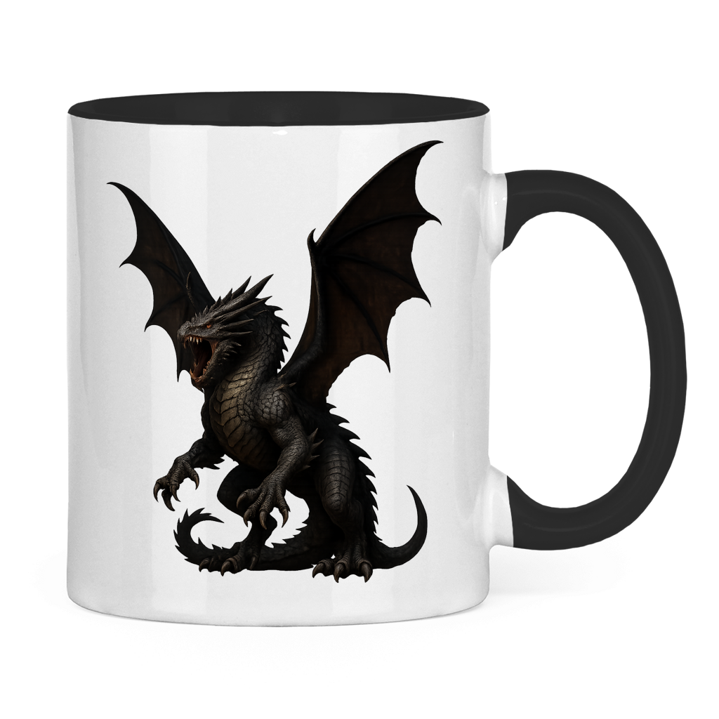 Tasse zweifarbig Drache sehr wütend