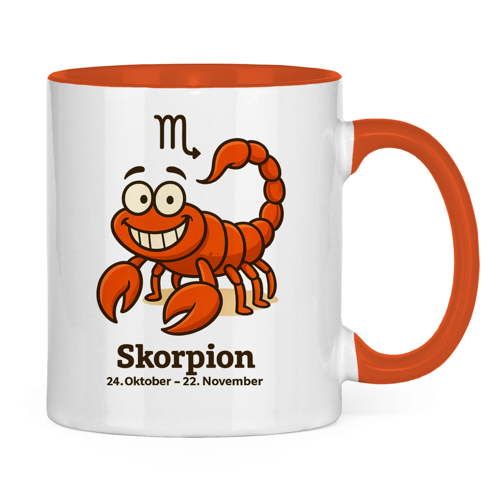 Tasse zweifarbig Skorpion Comic