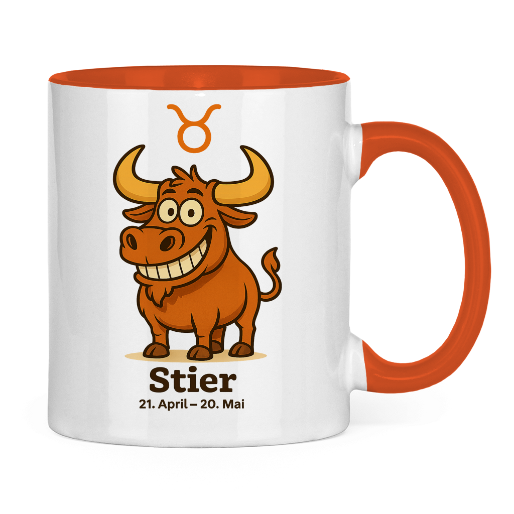 Tasse zweifarbig Stier Comic