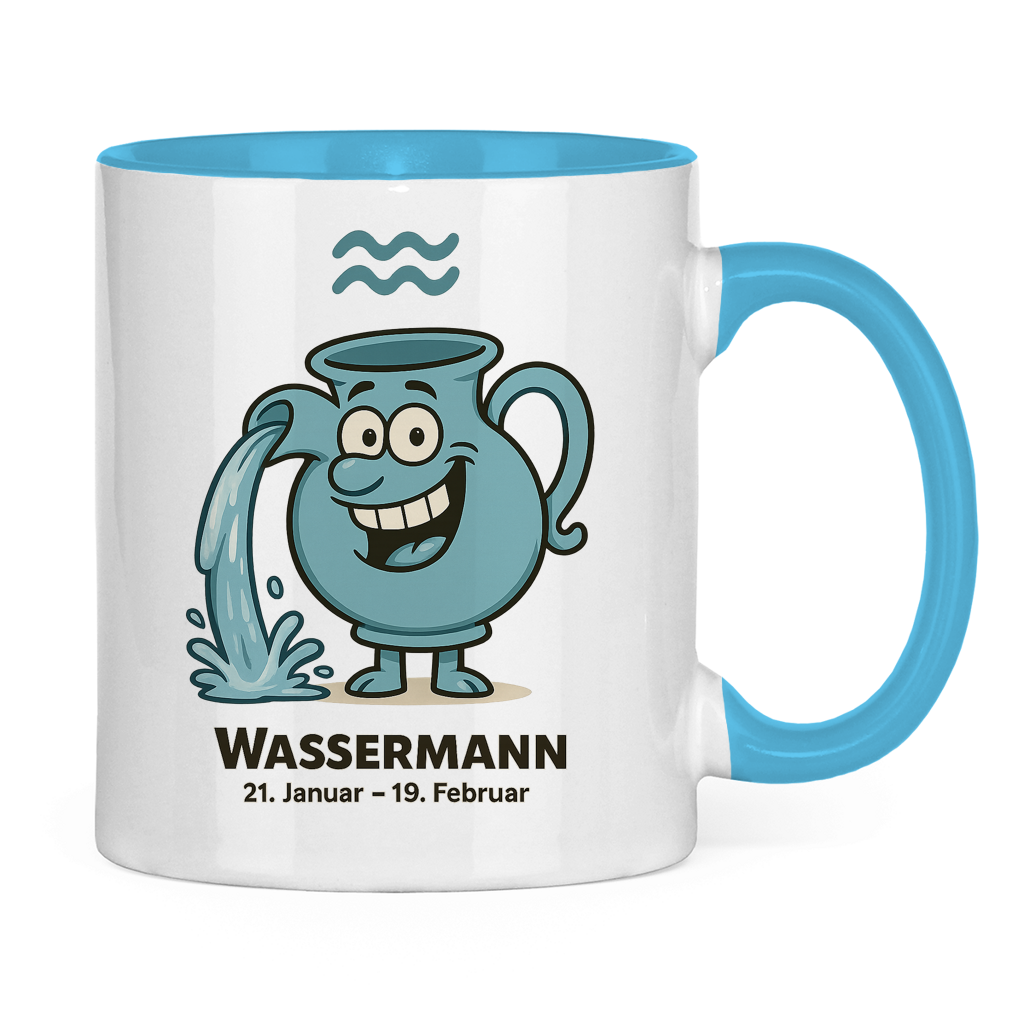 Tasse zweifarbig Wassermann Comic