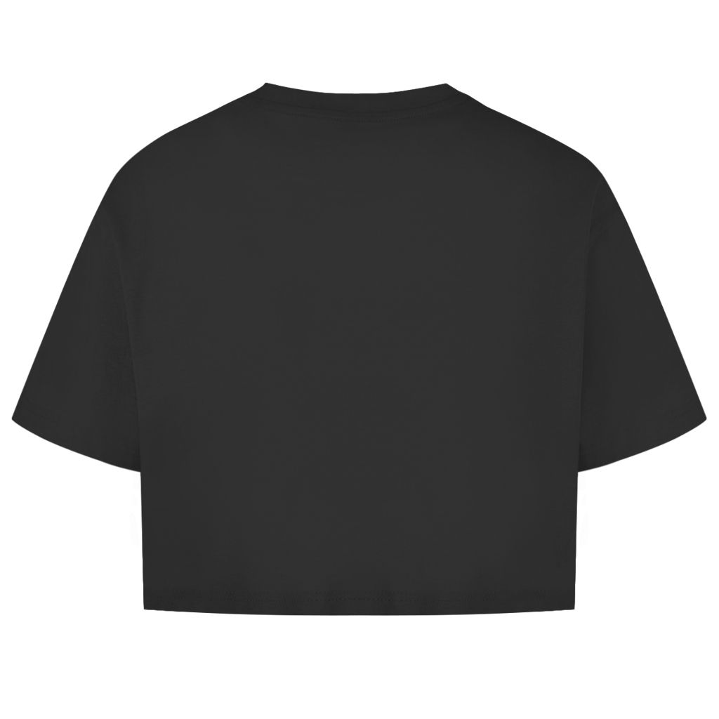 Damen Oversize Crop Top Bassdscho Franken 1 weiß