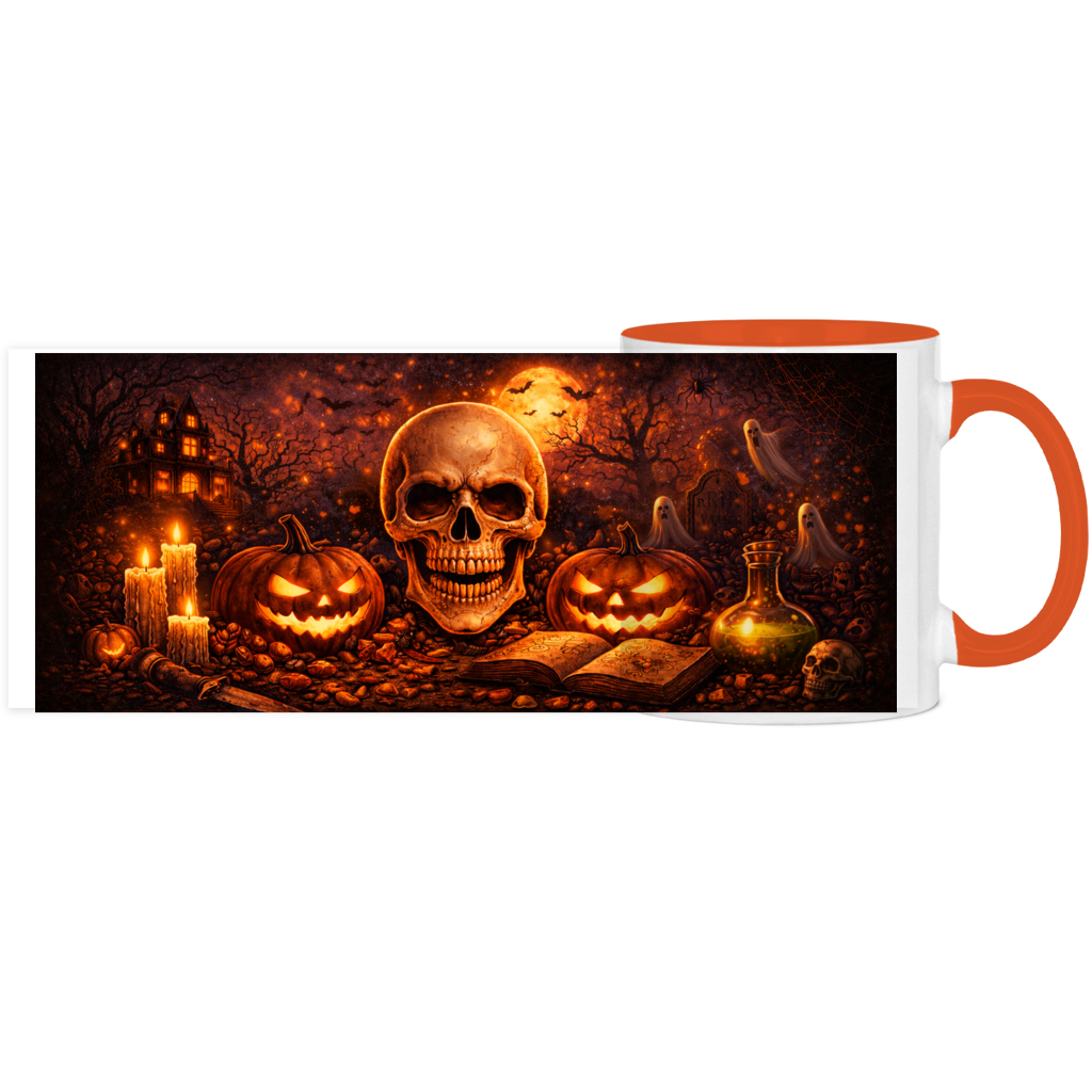 Panorama Tasse zweifarbig Halloween Panorama