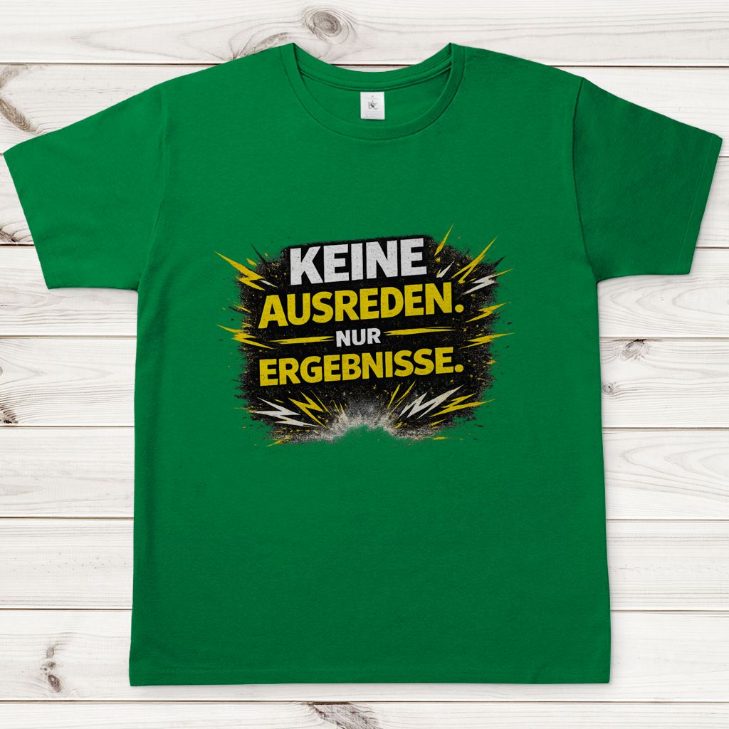 Herren T-Shirt Keine Ausreden, nur Ergebnisse