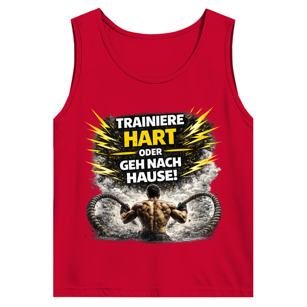 Herren Basic Tank Top Trainiere hart oder geh nach Hause