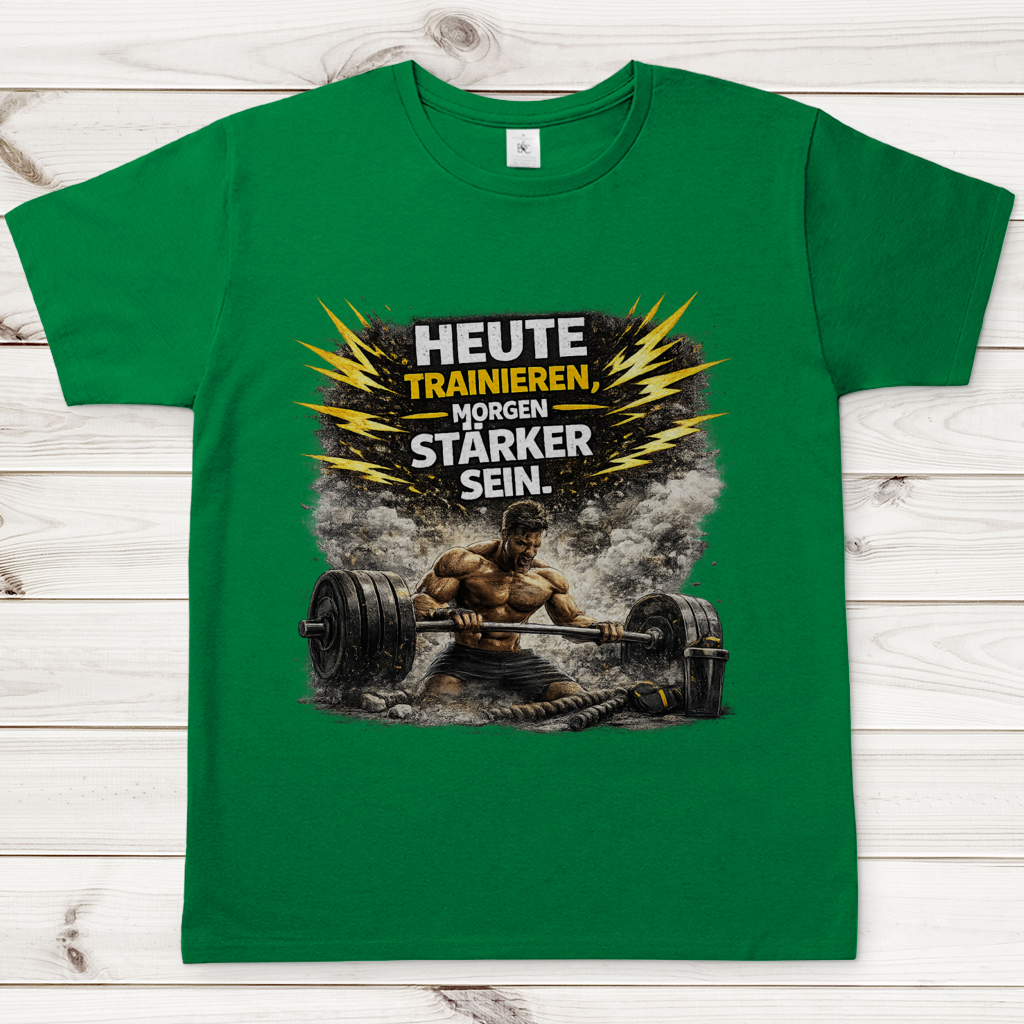 Herren T-Shirt Kraft durch Training und Entschlossenheit
