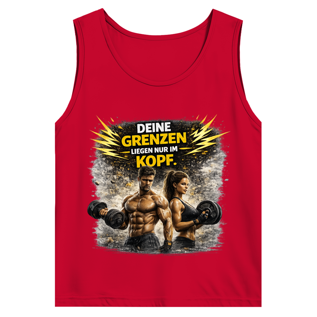 Herren Basic Tank Top Grenze im Kopf Fitness