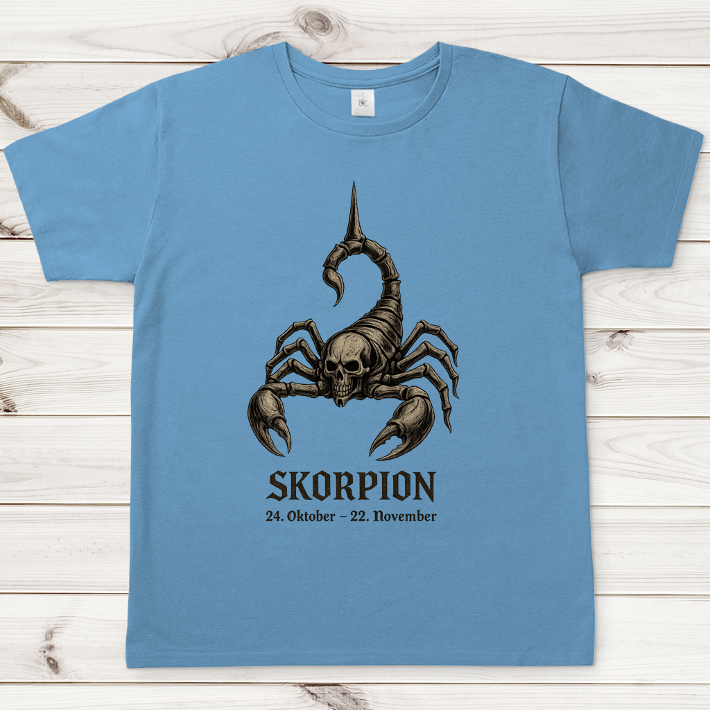 Herren T-Shirt Skelett-Skorpion der Sternzeichen Skorpion