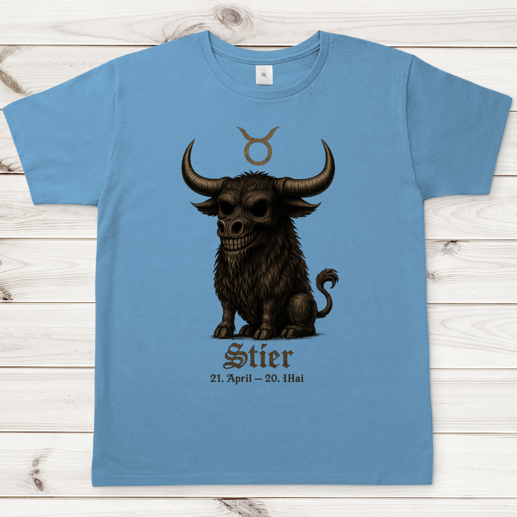 Herren T-Shirt Stier Skelett