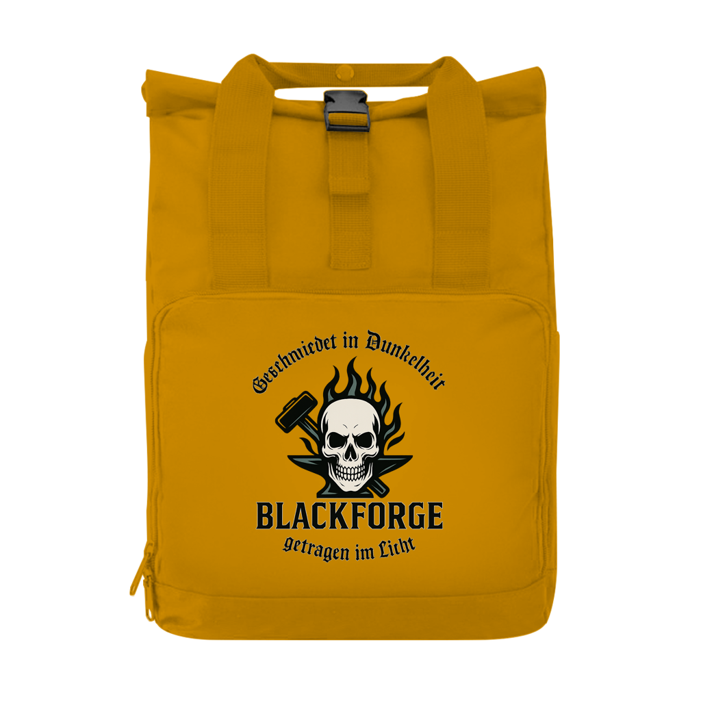 Rucksack mit Seitentasche Logo Slogan Kreis Alt transparent