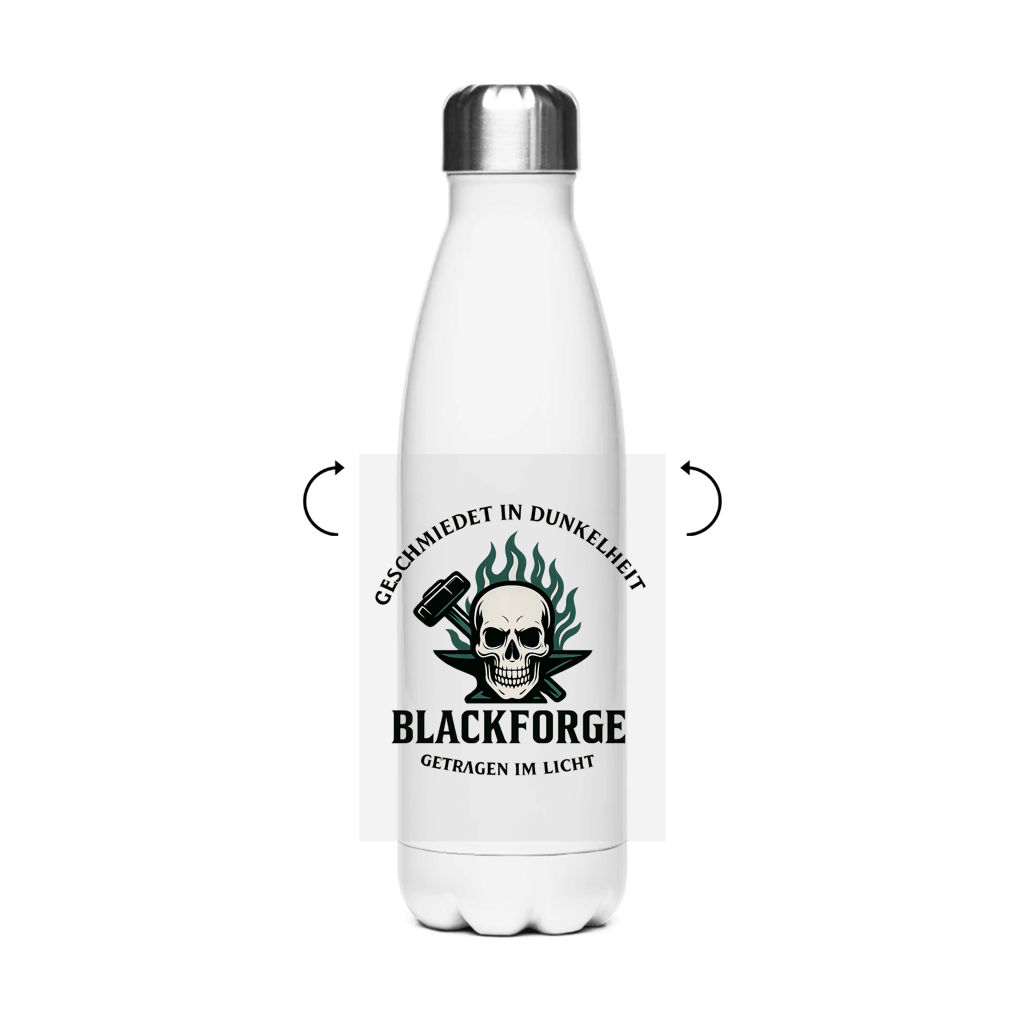 Edelstahl-Thermoflasche Logo Slogan transparent