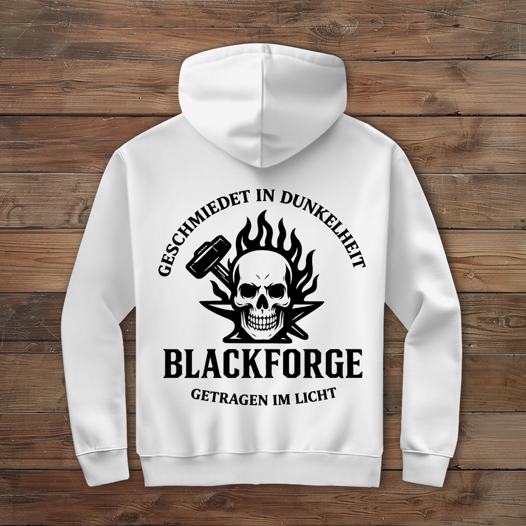 Herren Zipper Hoodie Logo Slogan Kreis schwarz transparent