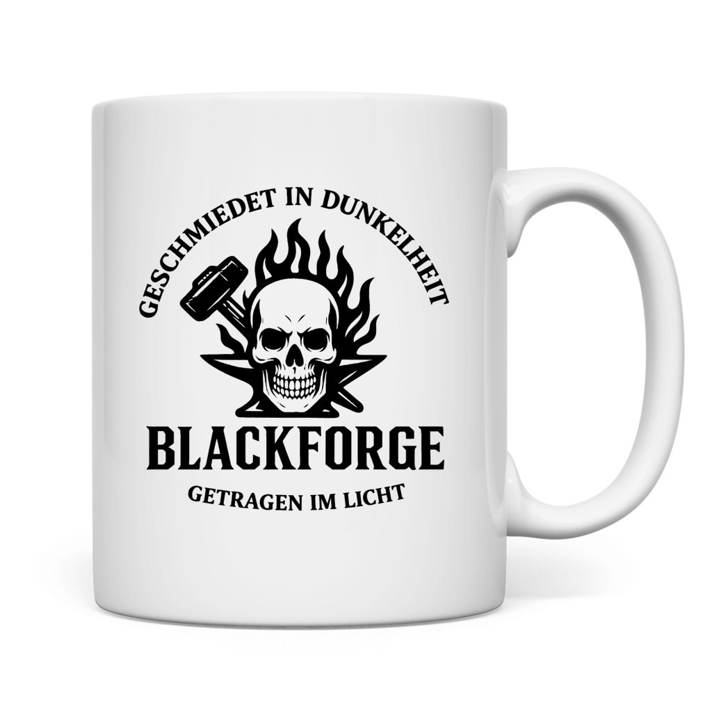 Tasse Logo Slogan Kreis schwarz transparent