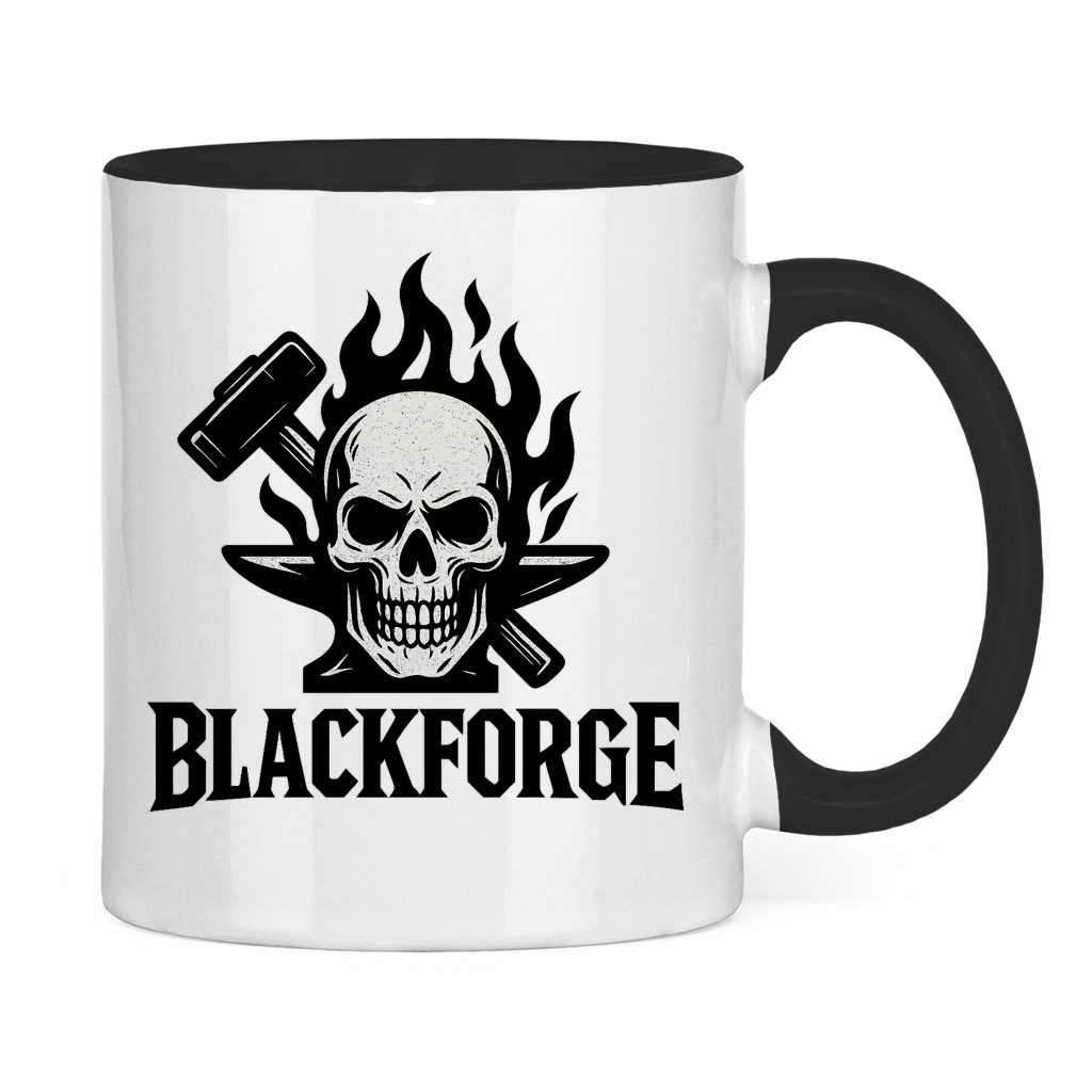 Tasse zweifarbig Logo schwarz transparent