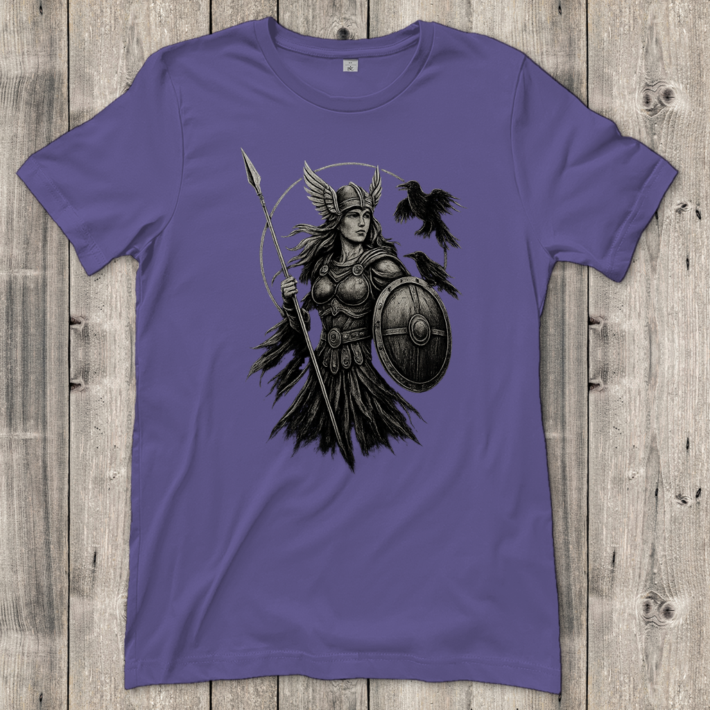 Damen T-Shirt Valkyrie mit Raben im Detail