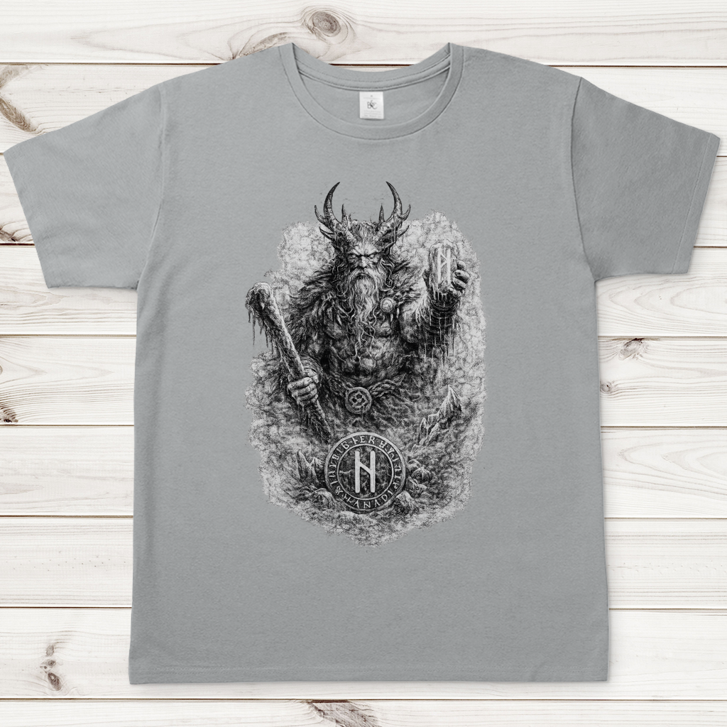 Herren T-Shirt Kämpfer mit Runenstein und Schläger