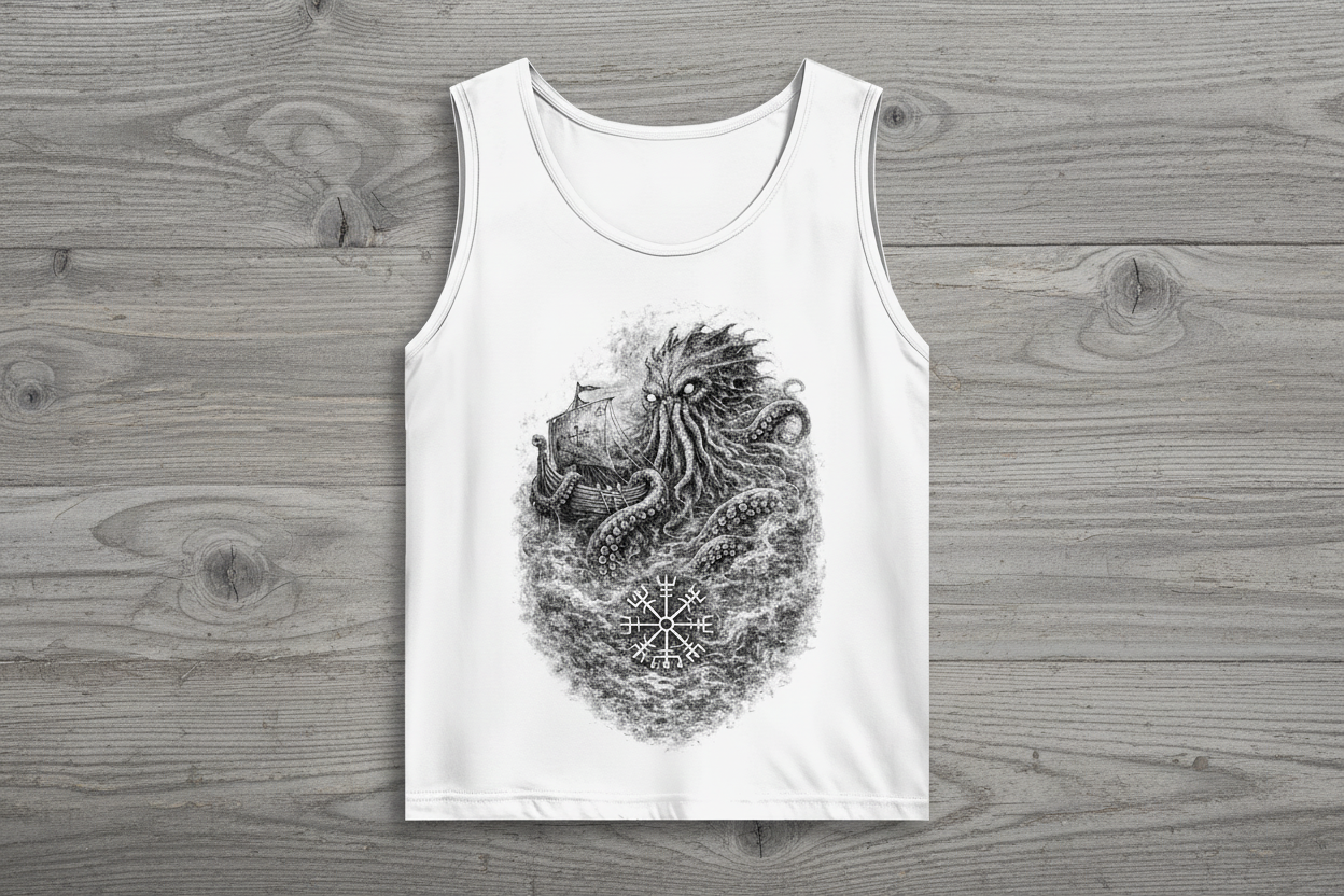 Herren Basic Tank Top Das erwachende Ungeheuer im Nebel