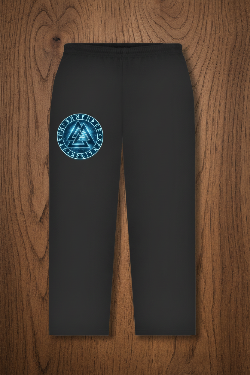Oversize Sweatpants Blauer Valknut mit Runenkreis
