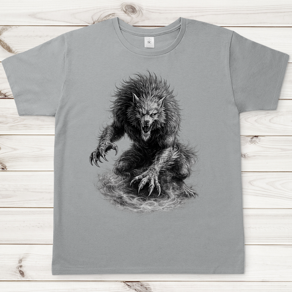 Herren T-Shirt Der brüllende Werwolf