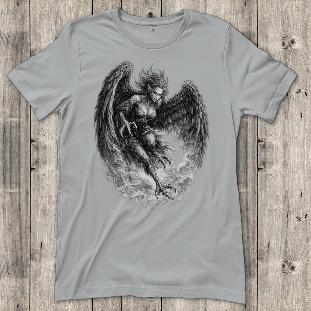 Damen T-Shirt Kampfbereit Harpyie in Bewegung